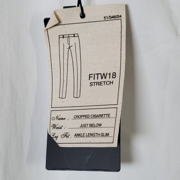 Max Mara NWT Weekend Cropped Cigarette Pants Cotton White Size 4 Stretch $260 - Picture 2 of 7